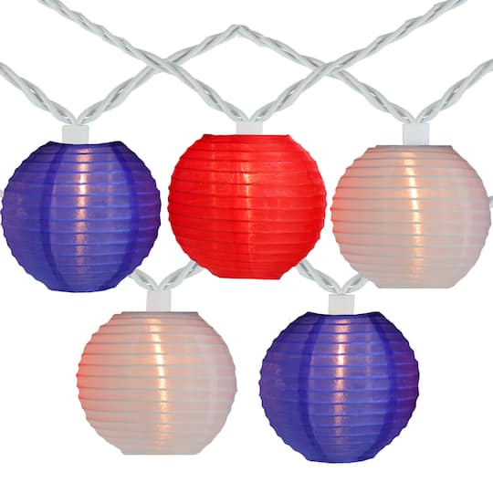 10ct. Patriotic Lantern 4th of July String Lights By Northlight in Red | 7.5 ft | Michaels®